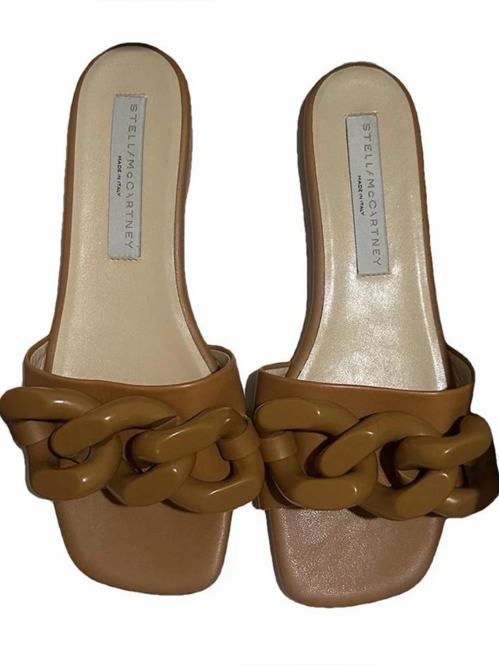 Stella McCartney Brown Chain-Trim Slide Size 36